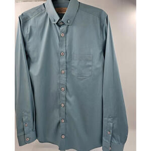 Gucci"Not For Sale”Uniform Shirt BlueGreen/Dusty Teal Cotton Button Down Men’s M